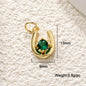 18K Gold Filled Horseshoe Pendant with Zircon U-Shaped Necklace & Bracelet Charm for DIY Jewelry Making Accessories