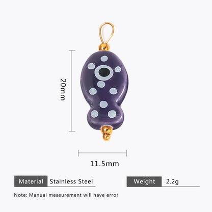 Hand-painted ceramic fish pendants with colorful polka dots are ideal for DIY necklaces, earrings, and jewelry accessories.