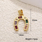 18K Gold Filled Horseshoe Pendant with Zircon U-Shaped Necklace & Bracelet Charm for DIY Jewelry Making Accessories