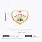 18K Gold Evil Eye Pendant with Palm Heart Enamel DIY Necklace & Bracelet Jewelry Charm