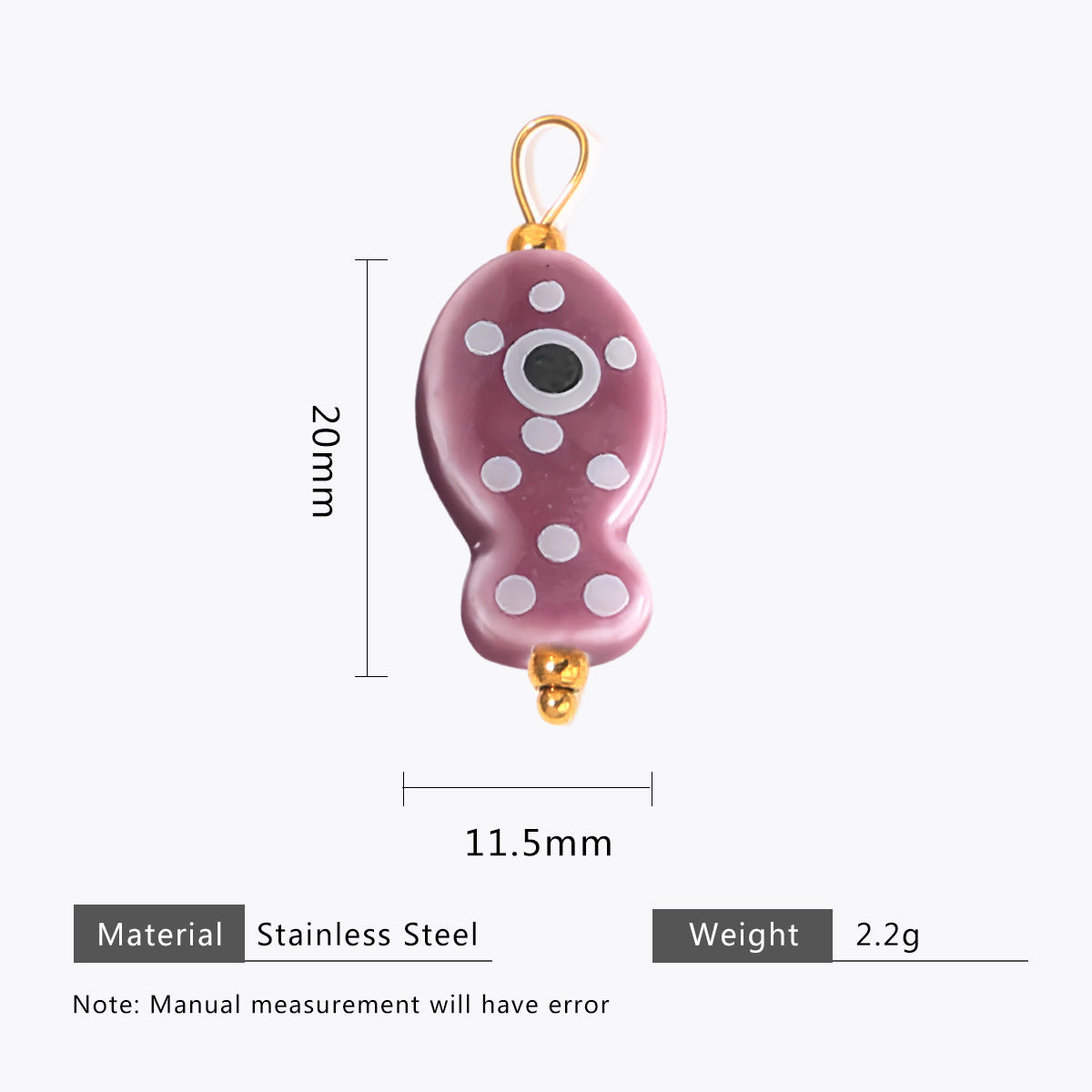 Hand-painted ceramic fish pendants with colorful polka dots are ideal for DIY necklaces, earrings, and jewelry accessories.