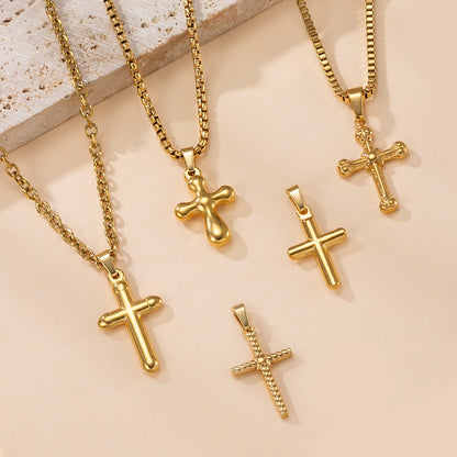LYVANLIStainless Steel Cross Pendant Necklace Charm – Fashion Titanium Steel Non-Fading DIY Jewelry Accessory