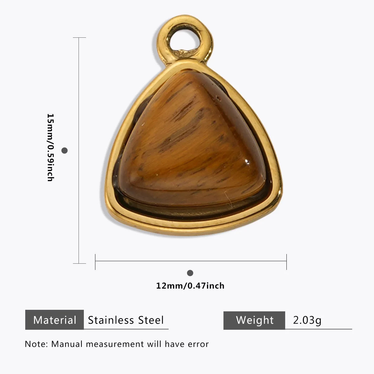 18K Gold Color Stainless Steel Charms Evil Eye Water Drop Sun Cross Natural Stone Tiger Eye Pendant for Jewelry Making