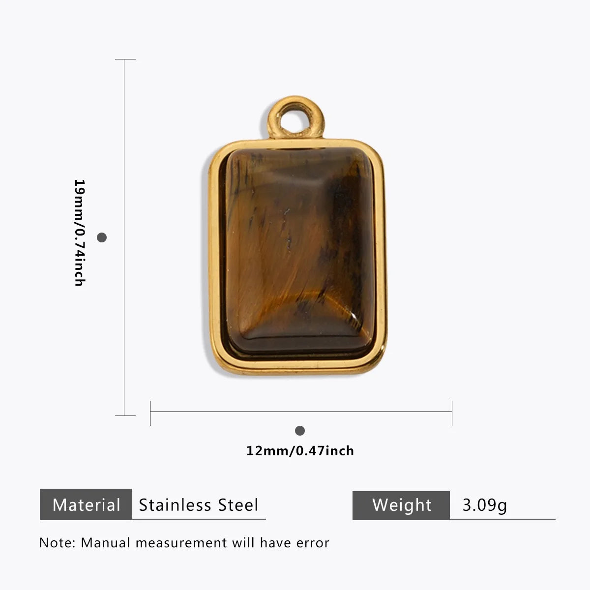 18K Gold Color Stainless Steel Charms Evil Eye Water Drop Sun Cross Natural Stone Tiger Eye Pendant for Jewelry Making