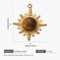 18K Gold Color Stainless Steel Charms Evil Eye Water Drop Sun Cross Natural Stone Tiger Eye Pendant for Jewelry Making