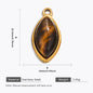 18K Gold Color Stainless Steel Charms Evil Eye Water Drop Sun Cross Natural Stone Tiger Eye Pendant for Jewelry Making