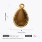18K Gold Color Stainless Steel Charms Evil Eye Water Drop Sun Cross Natural Stone Tiger Eye Pendant for Jewelry Making