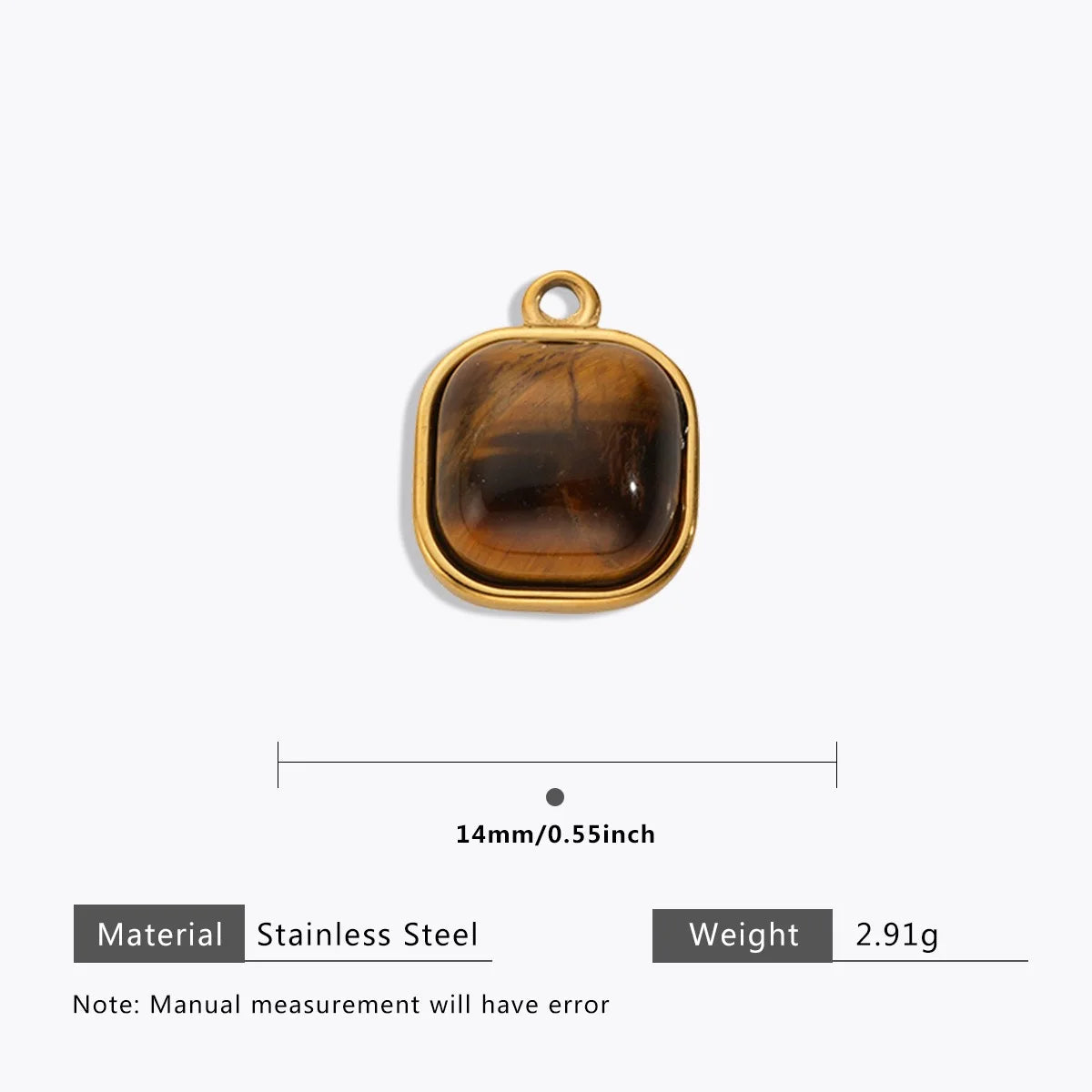 18K Gold Color Stainless Steel Charms Evil Eye Water Drop Sun Cross Natural Stone Tiger Eye Pendant for Jewelry Making