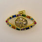LYVANLI14K Gold Plated Evil Eye Pendant Necklace for Women – Copper Micro Pave Eye Charm, Unique Single Pendant Jewelry Accessory