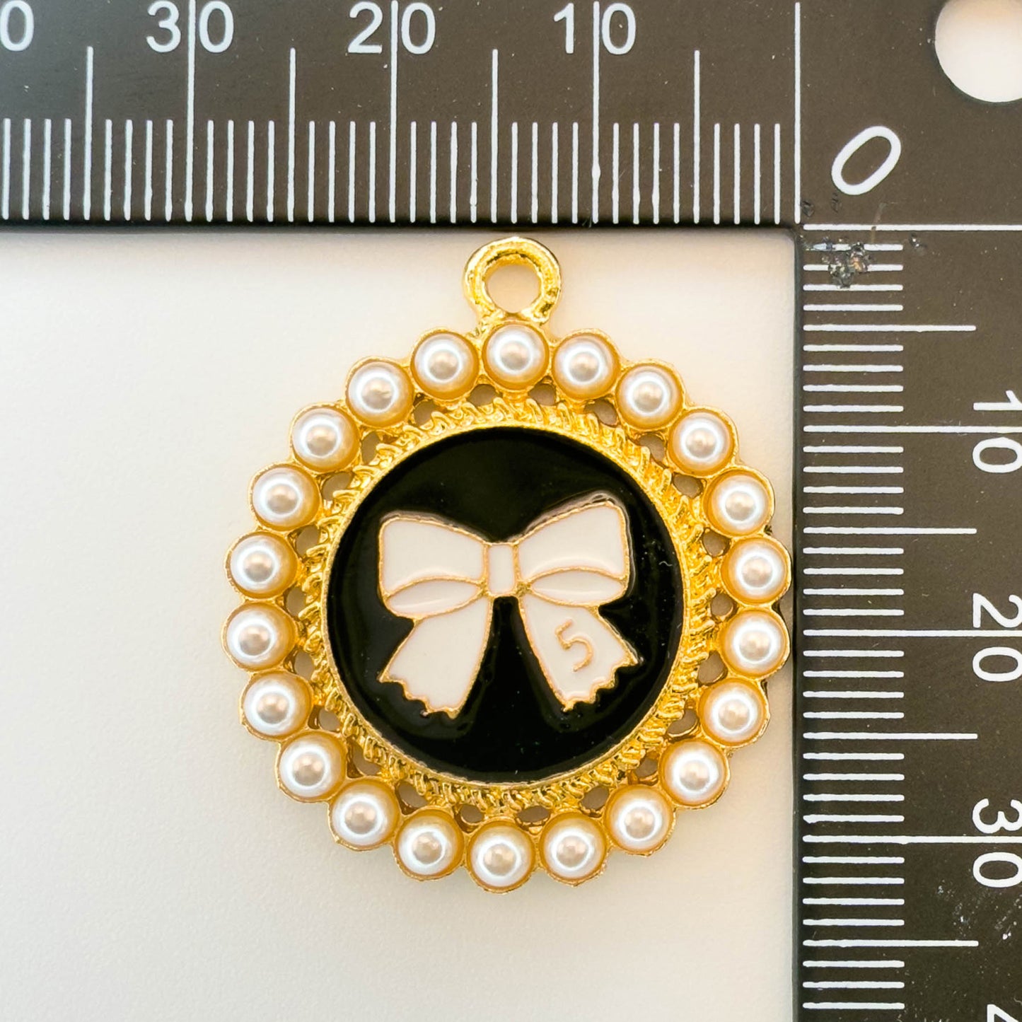 LYVANLIDIY Pearl Bow Charm Kit, Gold Letter Alloy Pendants for Keychain, Hair Accessories & Jewelry Making Supplies