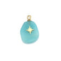 Artisan Turquoise-Studded Stainless Steel Pendant — DIY Necklace & Bracelet Component, Square/Round Mini Jewelry Tag