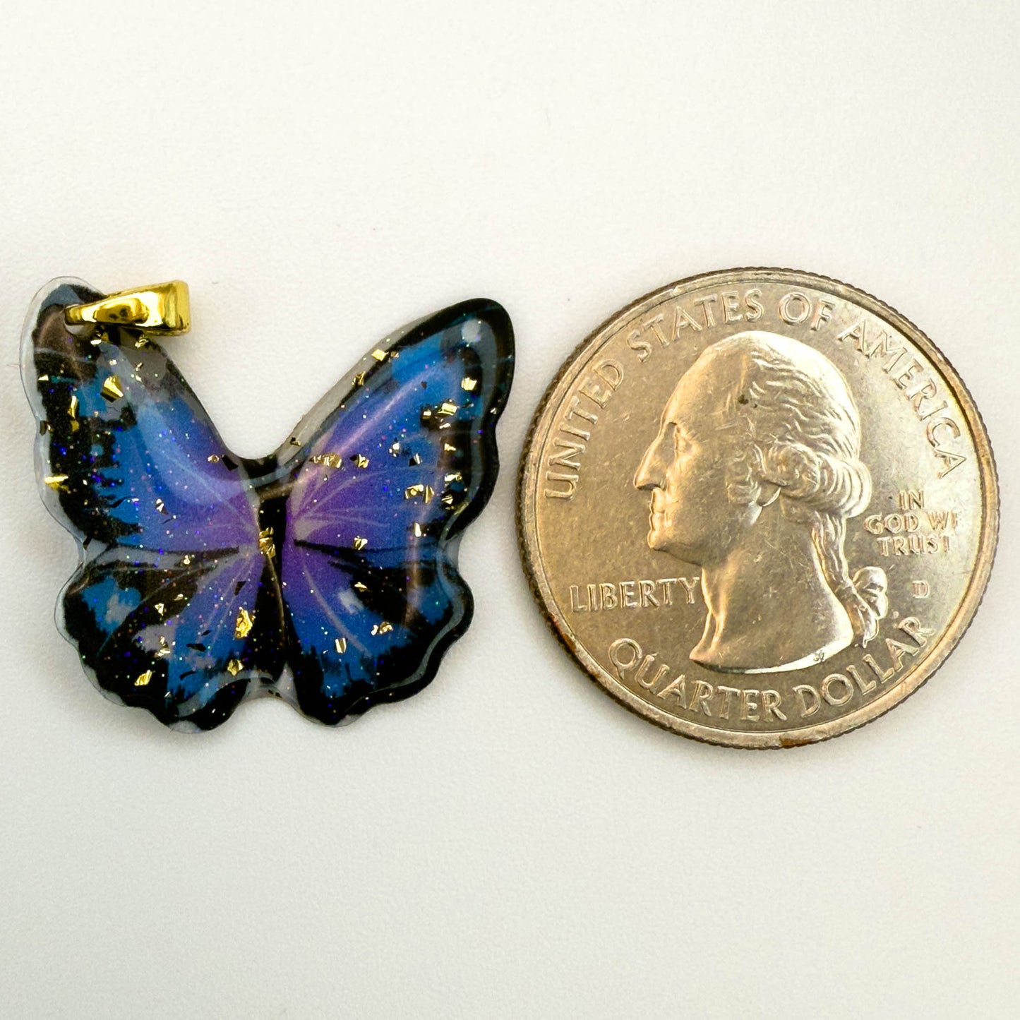 LYVANLIDIY Epoxy Colored Butterfly Pendant Charm | Japanese Resin Jewelry Findings for Earrings & Necklaces