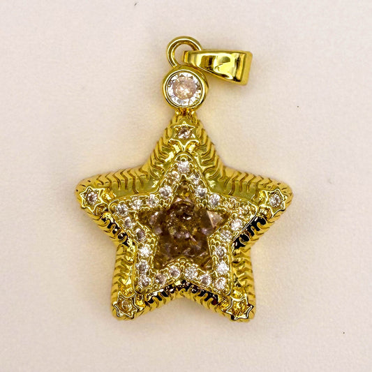 LYVANLIStar Pendant, Pentagram Necklace, 18k Gold Filled Star Pendant, Micropavé CZ Pentagram Pendant, DIY Jewelry Accessories