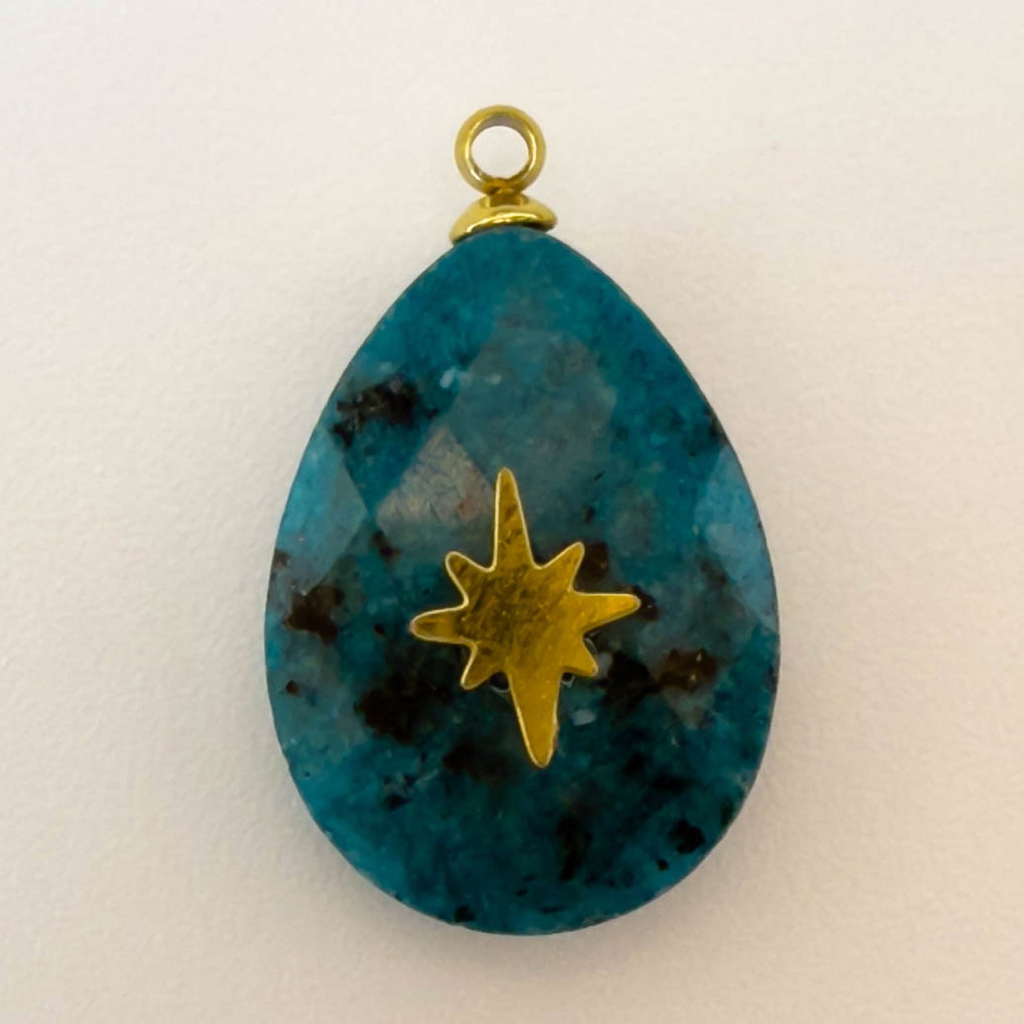 LYVANLIArtisan Turquoise-Studded Stainless Steel Pendant — DIY Necklace & Bracelet Component, Square/Round Mini Jewelry Tag