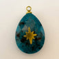 LYVANLIArtisan Turquoise-Studded Stainless Steel Pendant — DIY Necklace & Bracelet Component, Square/Round Mini Jewelry Tag
