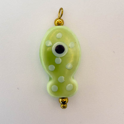 LYVANLIHand-painted ceramic fish pendants with colorful polka dots are ideal for DIY necklaces, earrings, and jewelry accessories.