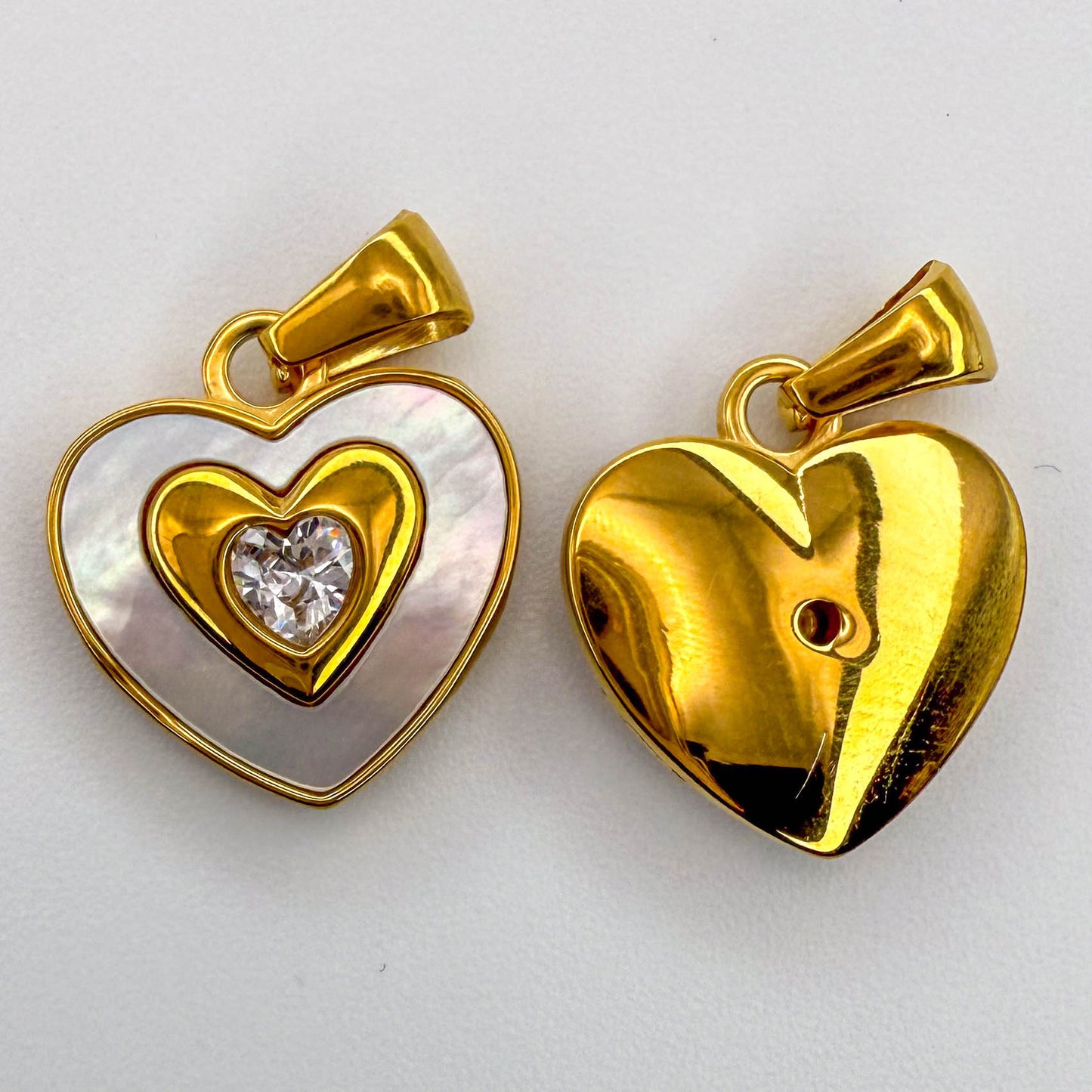 LYVANLI18K Gold Plated Stainless Steel Laser‑Cut Heart Pendant – Durable Heart Charm for Necklaces, Bracelets, and DIY Jewelry Making