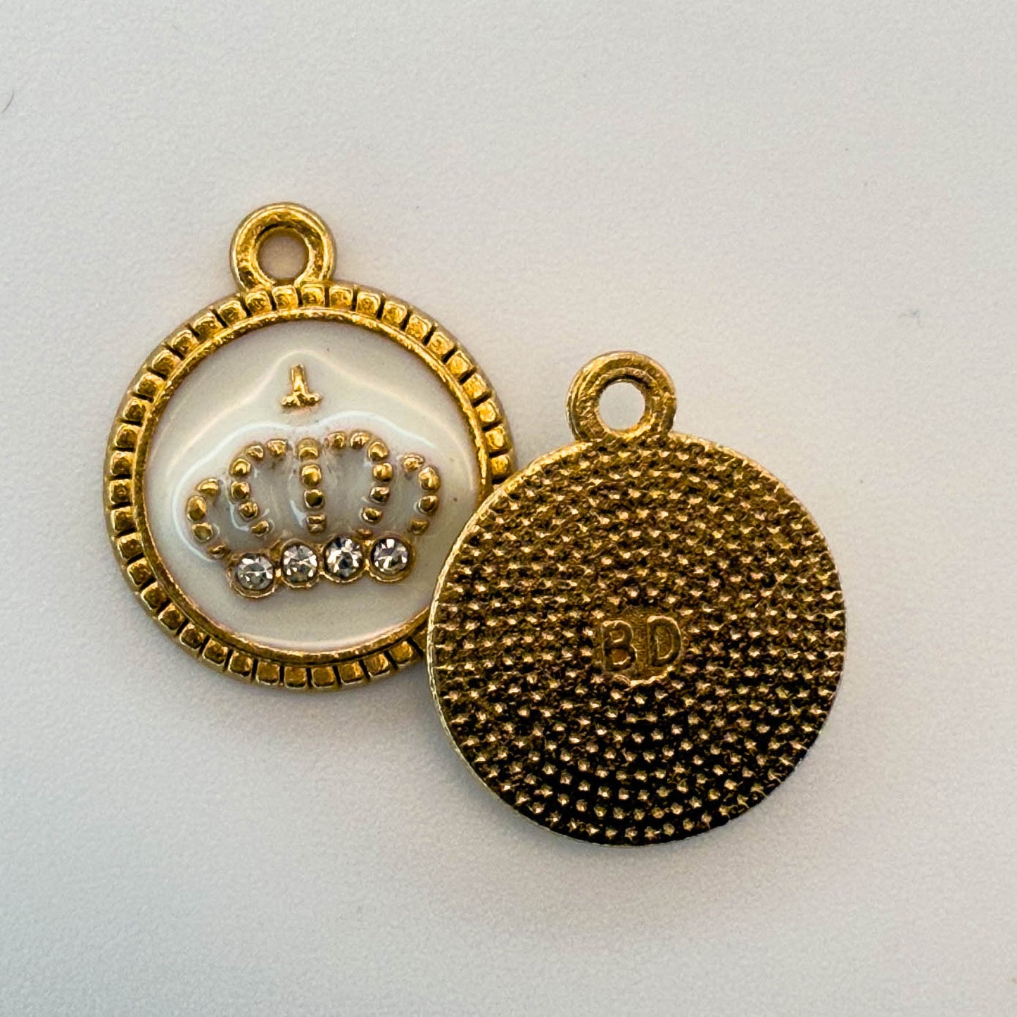 LYVANLIEnamel Crown Charms with Rhinestones, Alloy DIY Pendant for Bracelets, Necklaces, Earrings, Hair Accessories Making
