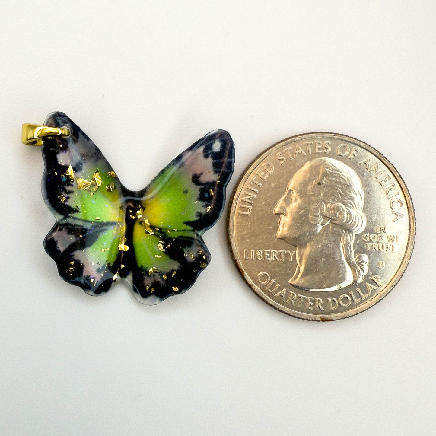 LYVANLIDIY Epoxy Colored Butterfly Pendant Charm | Japanese Resin Jewelry Findings for Earrings & Necklaces