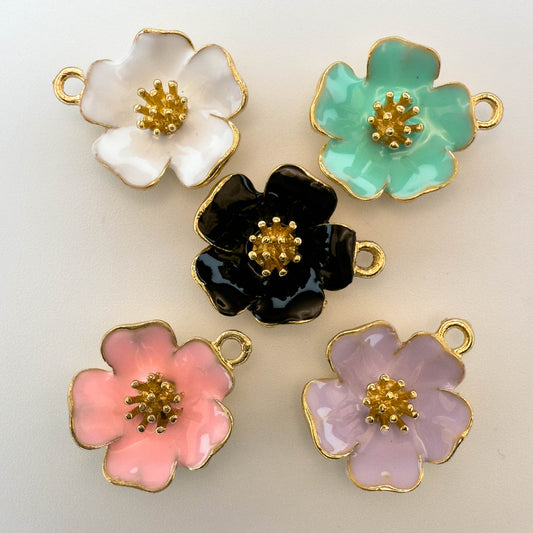 Korean version of DIY jewelry accessories, dripping alloy accessories, small pendants, bracelets, pendants, accessories, hibiscus flowers.