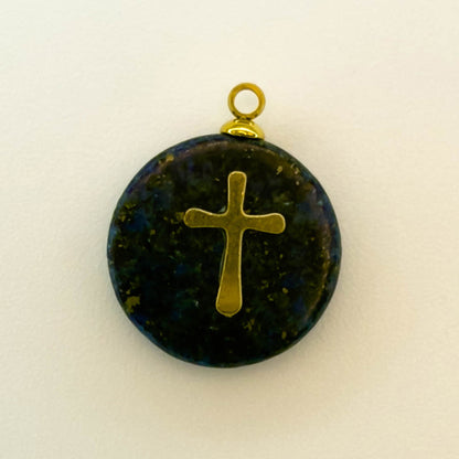 LYVANLIArtisan Turquoise-Studded Stainless Steel Pendant — DIY Necklace & Bracelet Component, Square/Round Mini Jewelry Tag