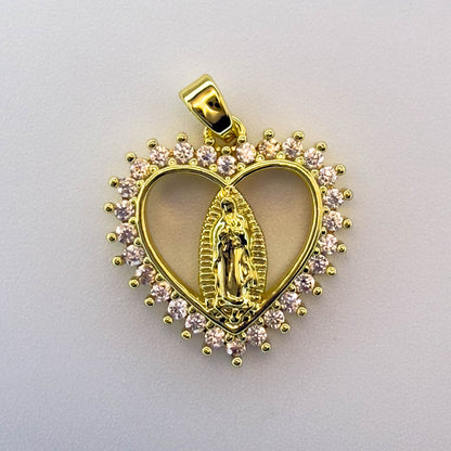 LYVANLIOval Virgin Mary Pendant with Colorful Zircon – Copper Religious Necklace Charm, Fashion Jewelry & Wholesale Supplies