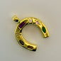 LYVANLI18K Gold Filled Horseshoe Pendant with Zircon U-Shaped Necklace & Bracelet Charm for DIY Jewelry Making Accessories