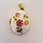 LYVANLIRound Locket Necklace with Oil Painting Design – Photo Pendant Charm for Women, Minimalist Gold Plated Jewelry Accessory