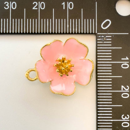 Korean version of DIY jewelry accessories, dripping alloy accessories, small pendants, bracelets, pendants, accessories, hibiscus flowers.