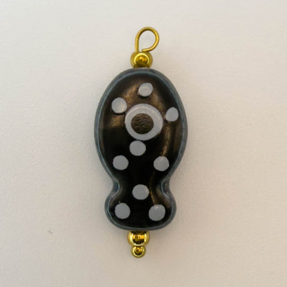 LYVANLIHand-painted ceramic fish pendants with colorful polka dots are ideal for DIY necklaces, earrings, and jewelry accessories.