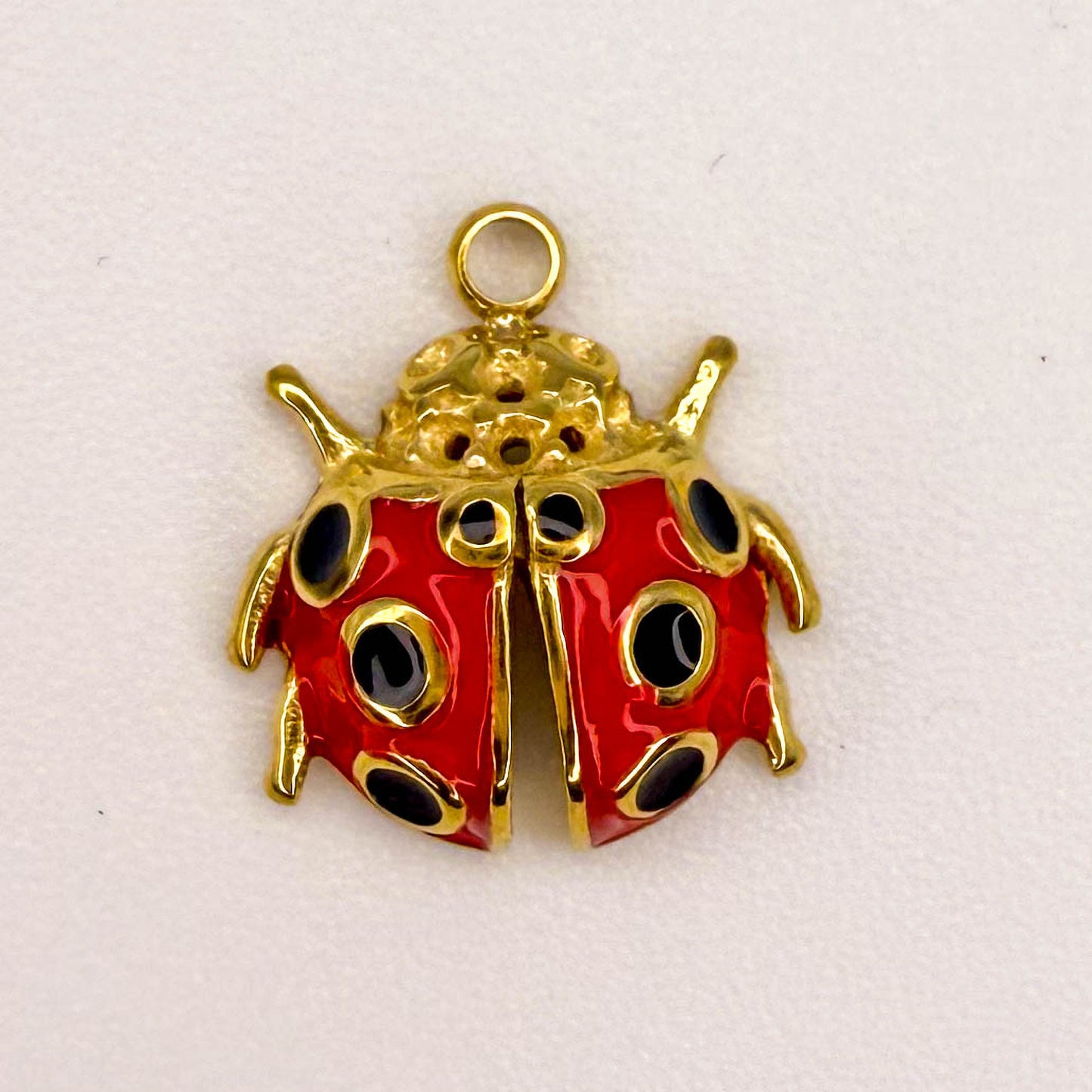LYVANLI14K Gold Plated Ladybug Pendant Titanium Steel Moon Cross Charms for Women, DIY Jewelry Making