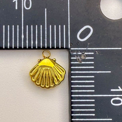 LYVANLI14K Gold Vermeil Starfish Charm & Scallop Pendant, Gold Filled Ocean & Beach Charms for DIY Necklace Jewelry Making